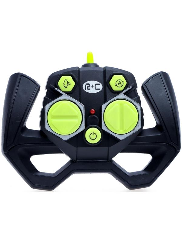 Машина радиоуправляемая «Хот-род», эффект дыма, свет и звук, работает от аккумулятора, цвет зелёный