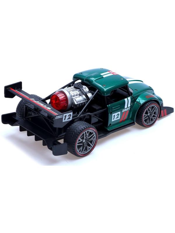 Машина радиоуправляемая «Хот-род», эффект дыма, свет и звук, работает от аккумулятора, цвет зелёный