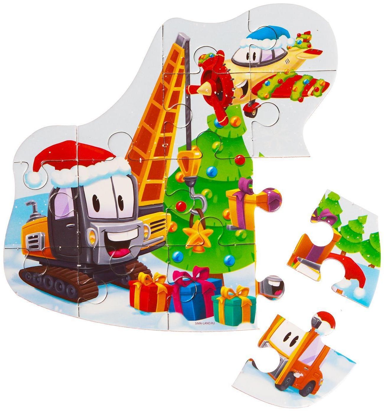 Пазл «Новогодние машинки»