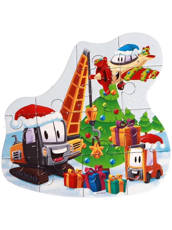Пазл «Новогодние машинки»