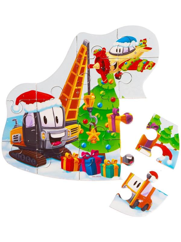 Пазл «Новогодние машинки»
