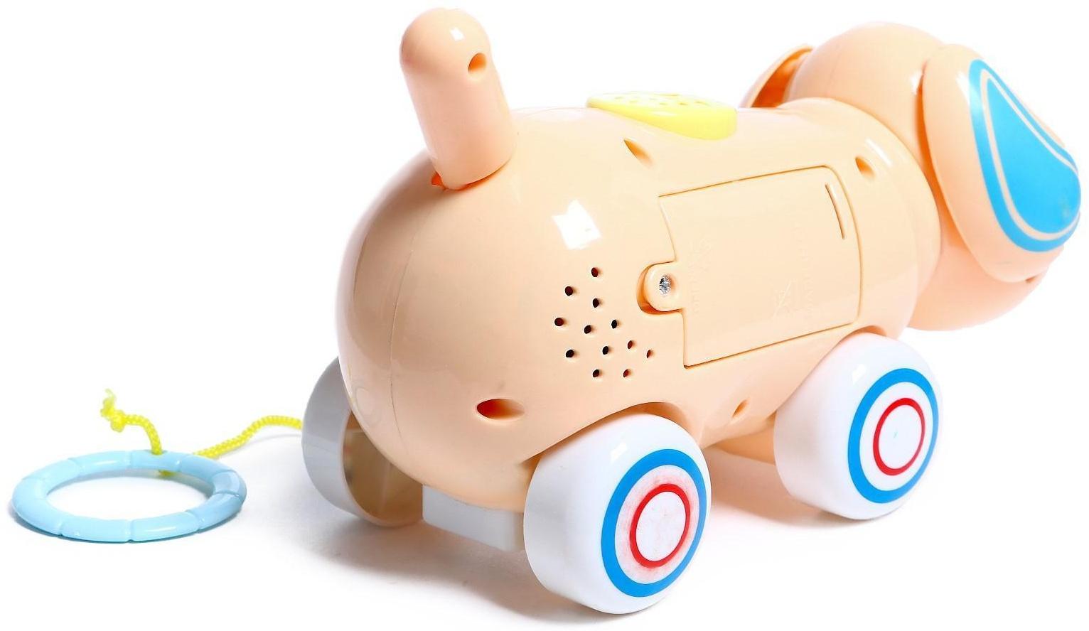 Каталка на верёвке «Пёсик», звуковые эффекты