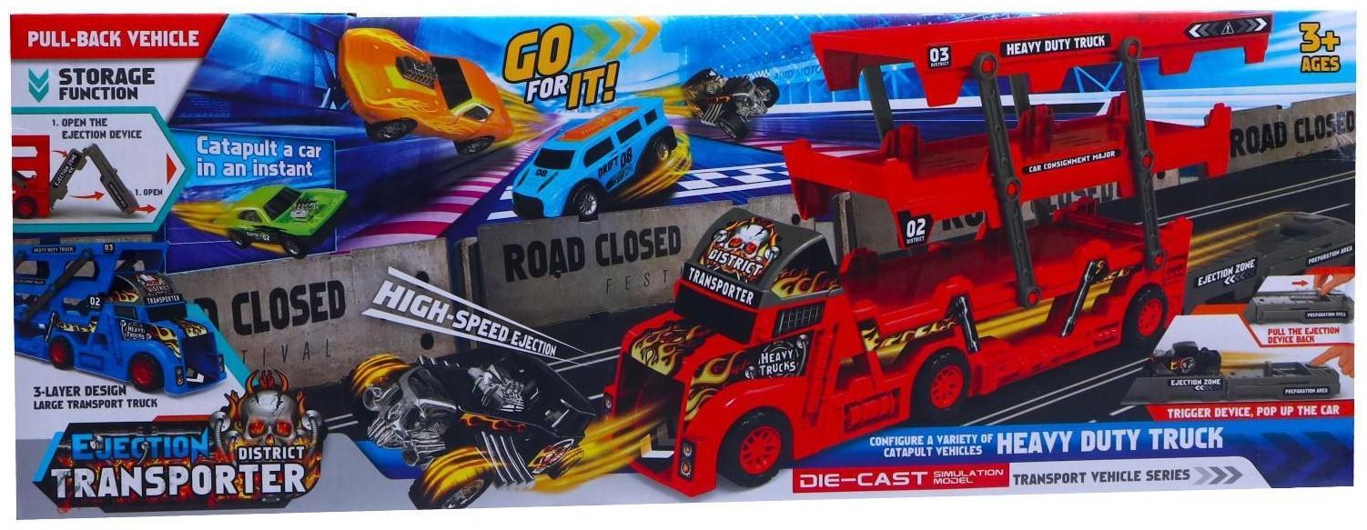 Грузовик «Пламя», с 6 металлическими машинами и запуском, МИКС