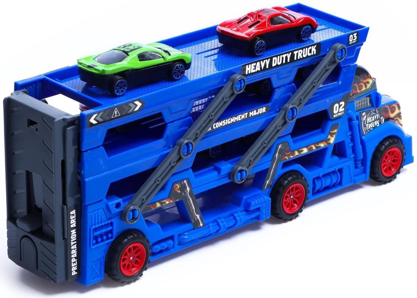 Грузовик «Пламя», с 6 металлическими машинами и запуском, МИКС