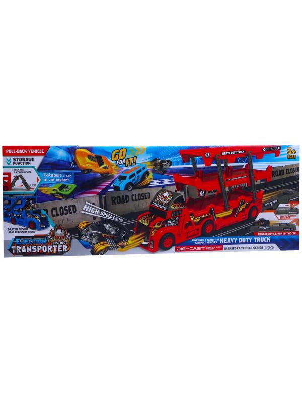 Грузовик «Пламя», с 6 металлическими машинами и запуском, МИКС