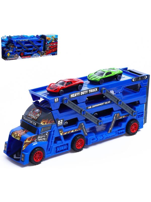 Грузовик «Пламя», с 6 металлическими машинами и запуском, МИКС