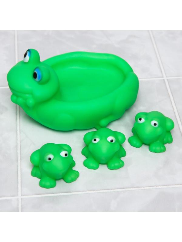 Набор игрушек для игры в ванне «Лягушка», мыльница, игрушки 3 шт
