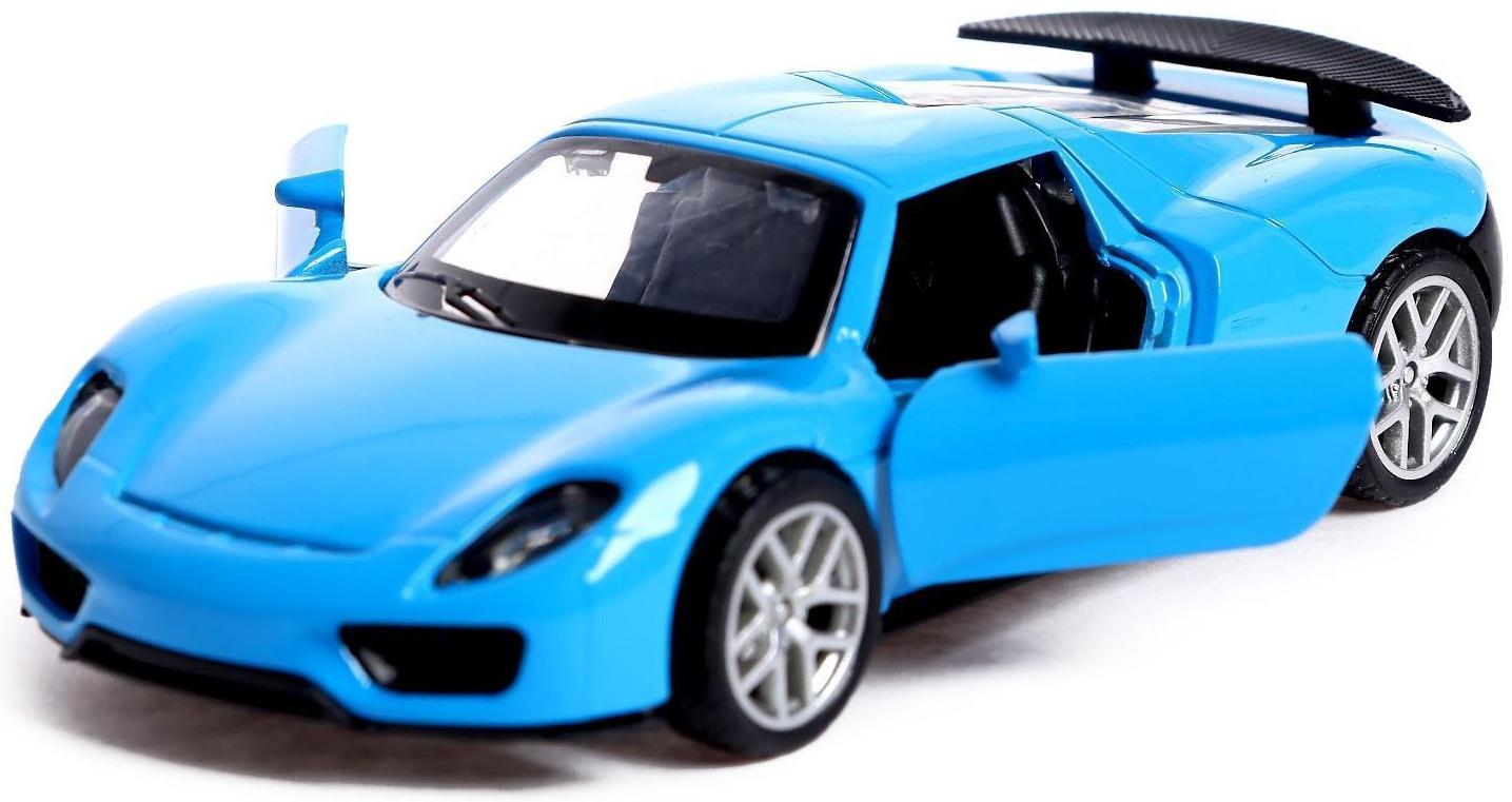 Машина металлическая «ГиперКар», 1:32, инерция, открываются двери, цвет синий