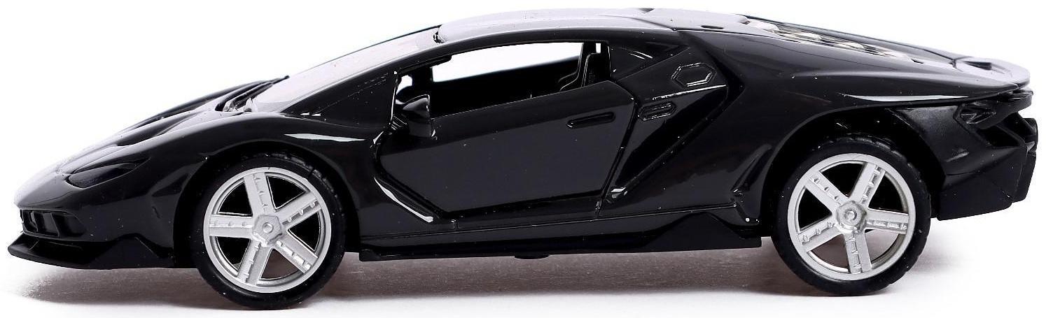 Машина металлическая «ГиперКар», 1:32, инерция, открываются двери, цвет чёрный