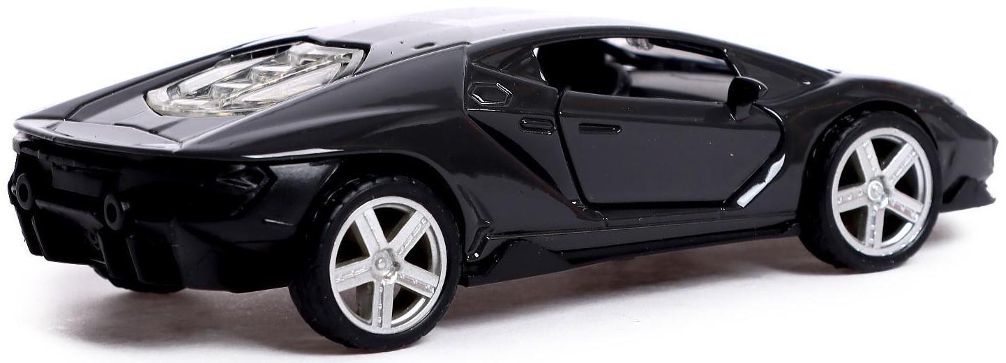 Машина металлическая «ГиперКар», 1:32, инерция, открываются двери, цвет чёрный