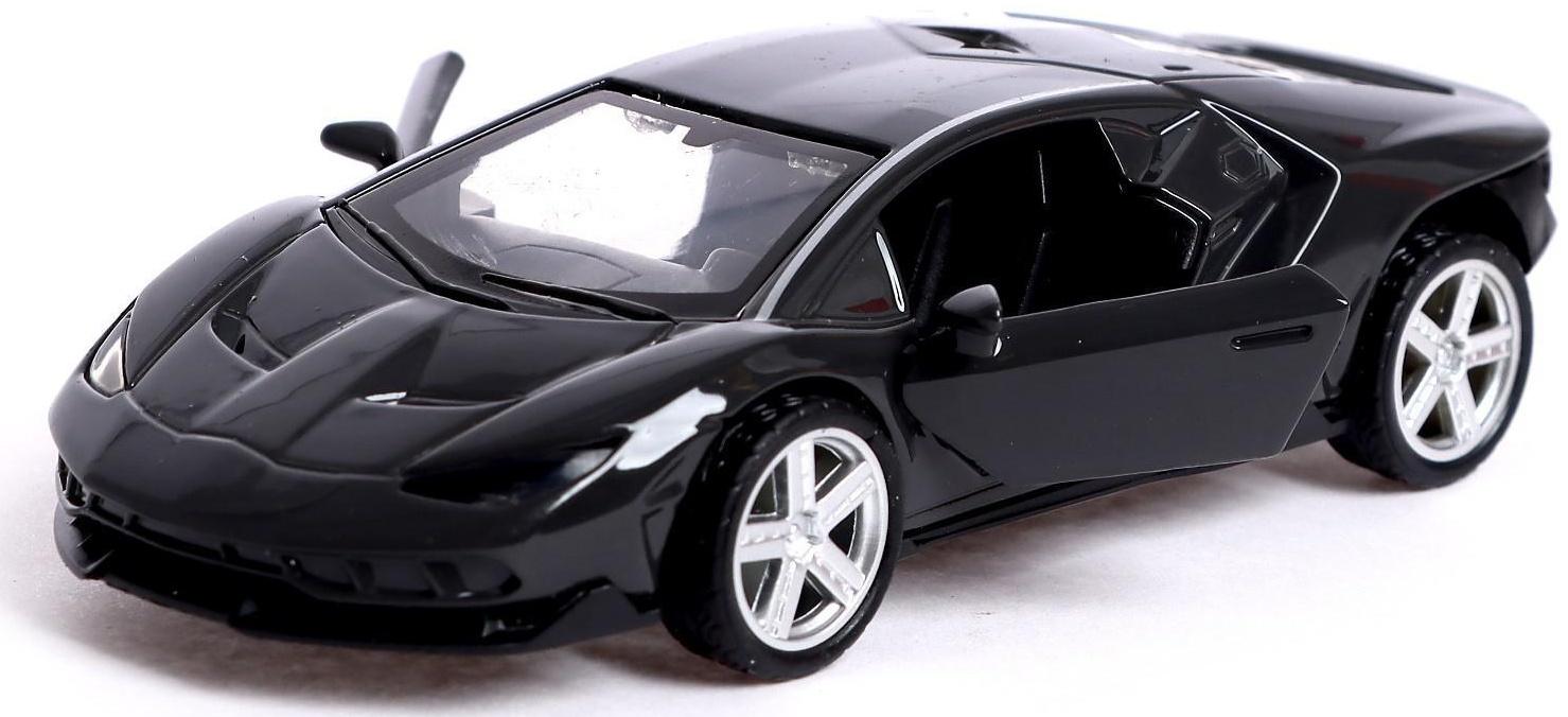 Машина металлическая «ГиперКар», 1:32, инерция, открываются двери, цвет чёрный