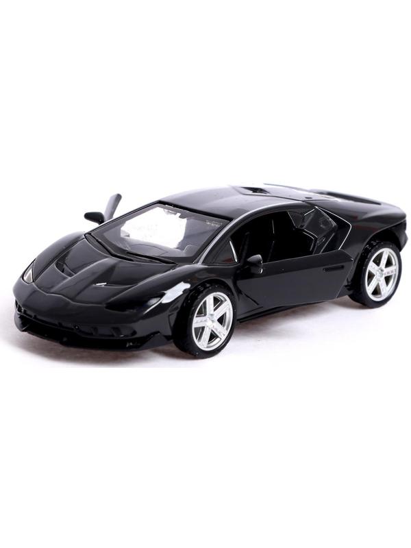 Машина металлическая «ГиперКар», 1:32, инерция, открываются двери, цвет чёрный