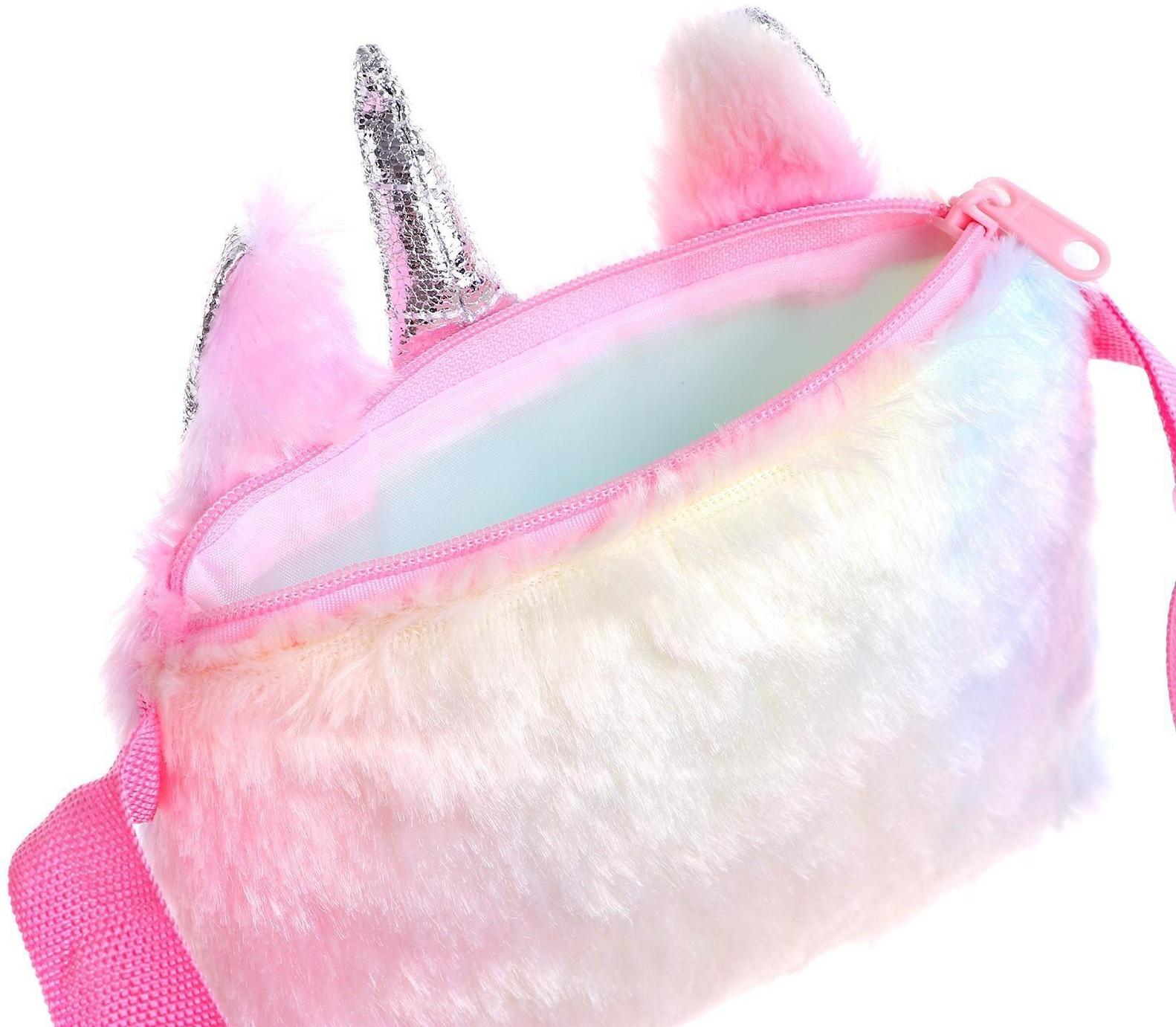 Сумка плюшевая «Единорог», 18*1*12 см, МИКС