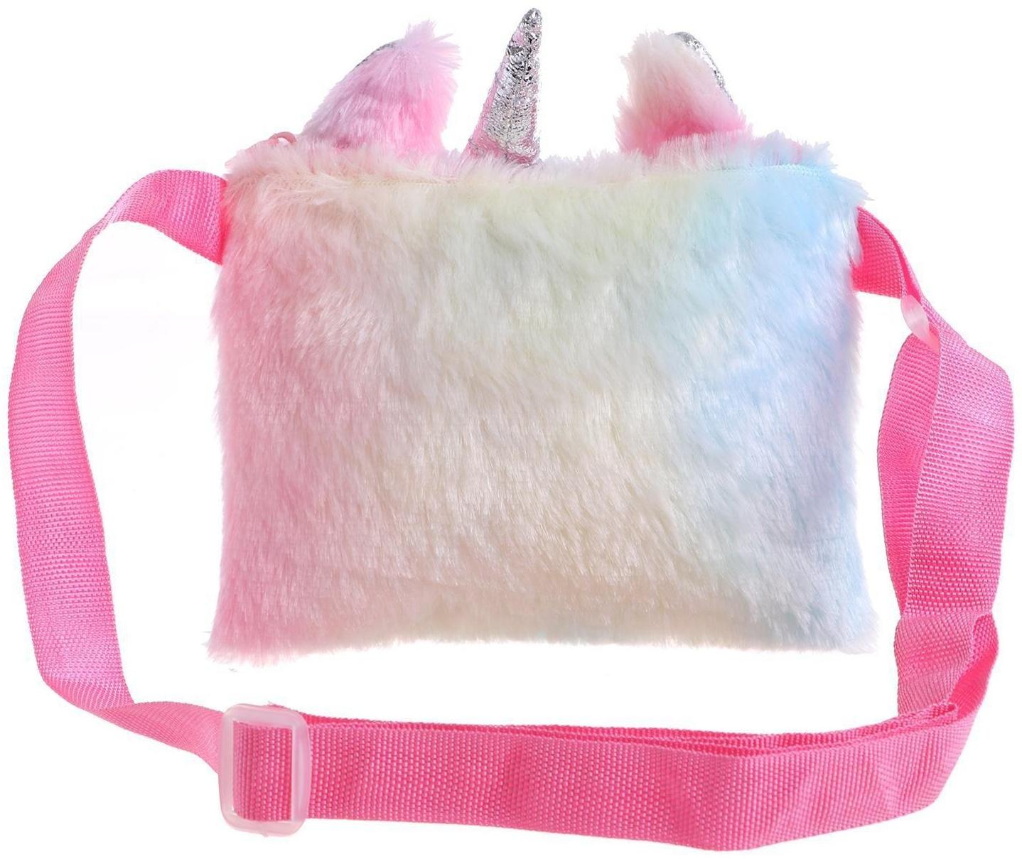Сумка плюшевая «Единорог», 18*1*12 см, МИКС