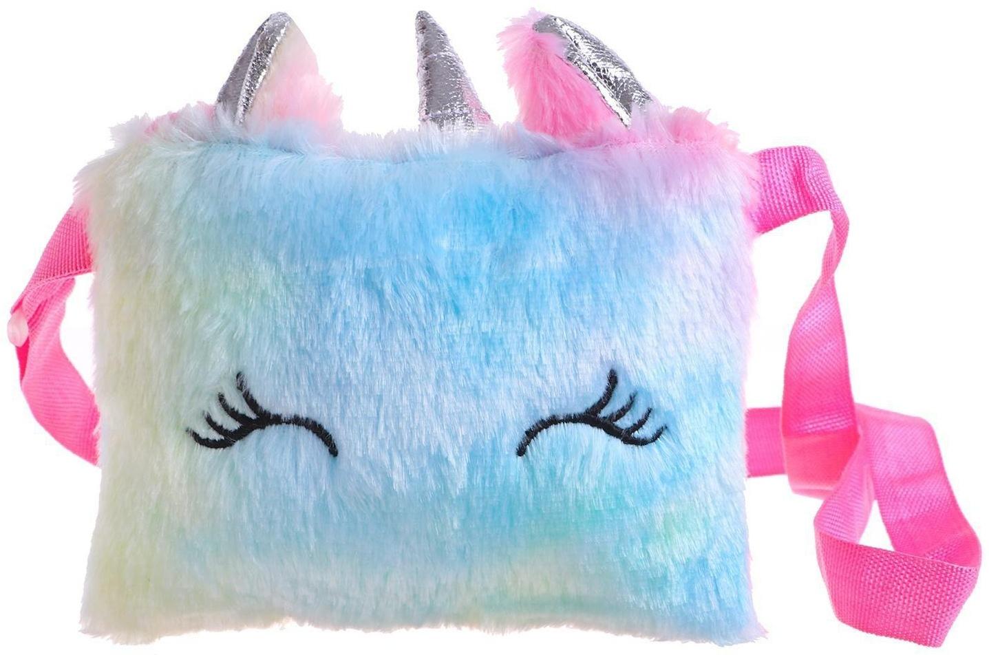 Сумка плюшевая «Единорог», 18*1*12 см, МИКС