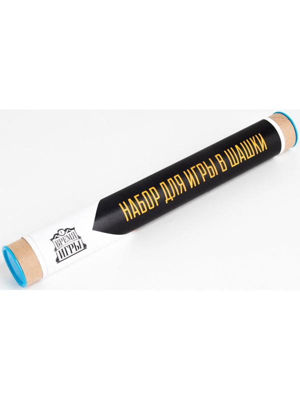 Шашки с виниловым полем 30 х 30 см, 24 шт, d-3 см, h-0.9 см, в тубусе