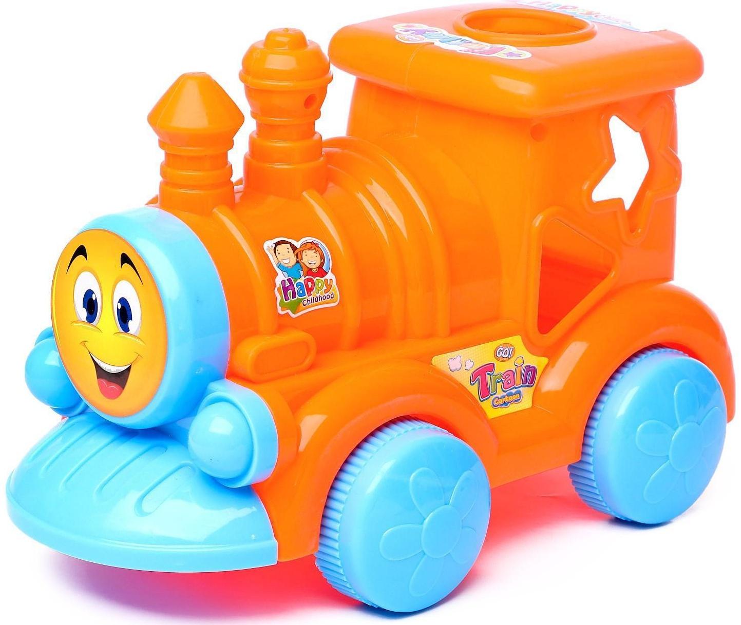 Каталка на верёвочке «Паровозик», МИКС