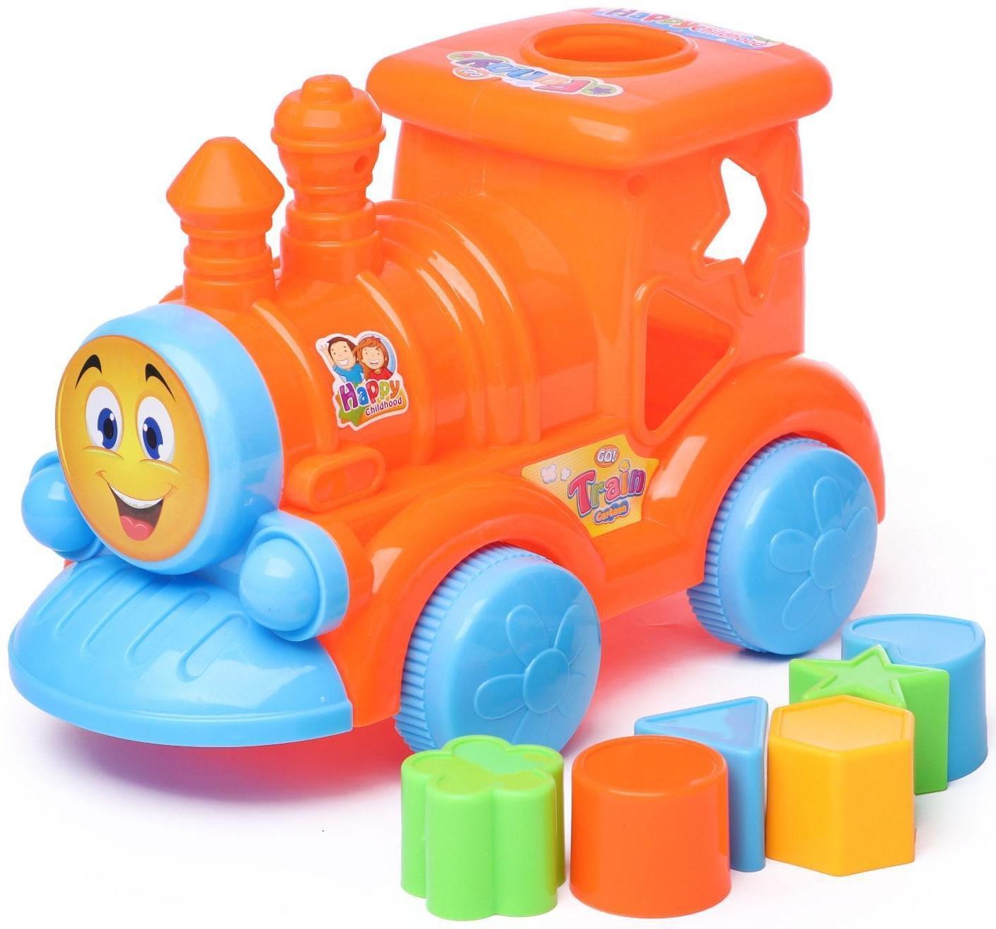 Каталка на верёвочке «Паровозик», МИКС