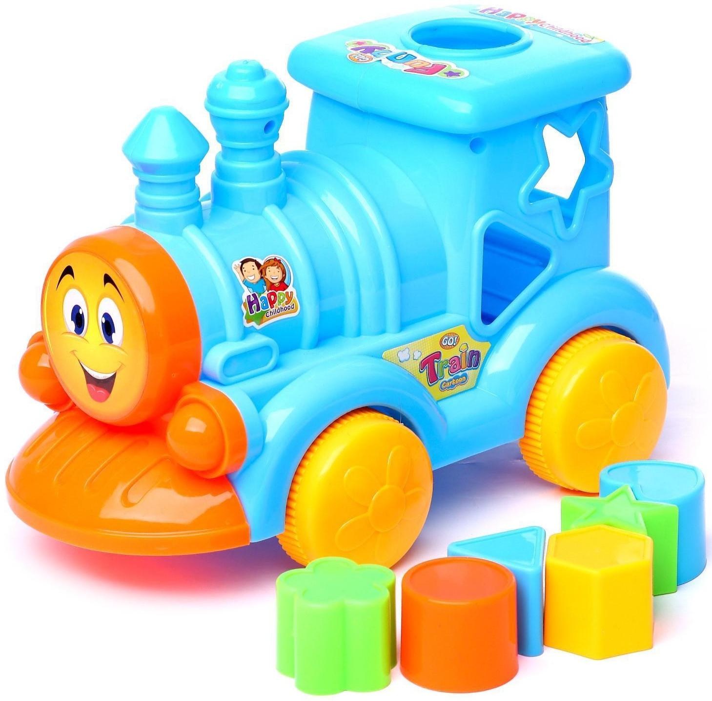 Каталка на верёвочке «Паровозик», МИКС