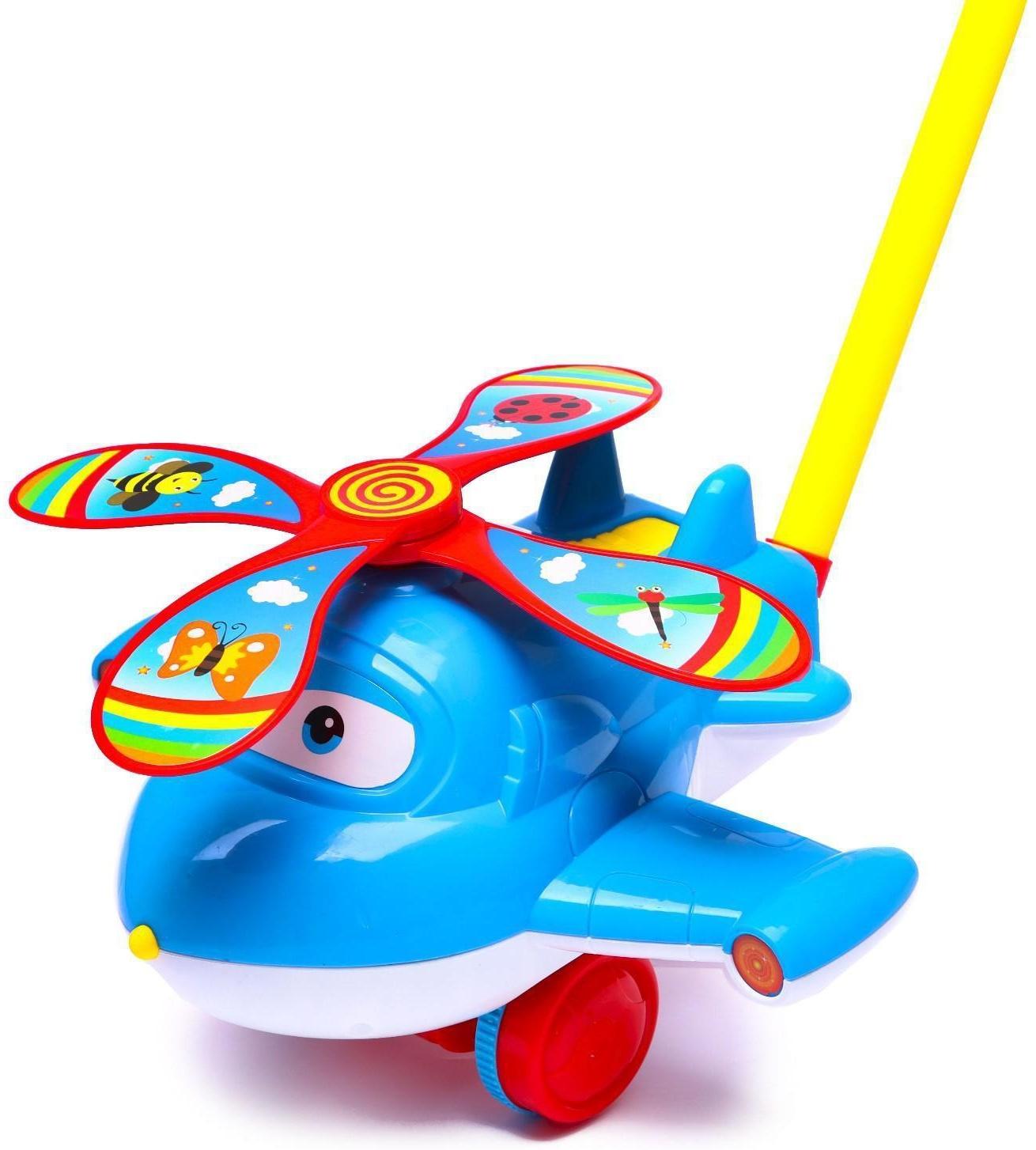 Каталка на палочке «Самолётик», цвета МИКС