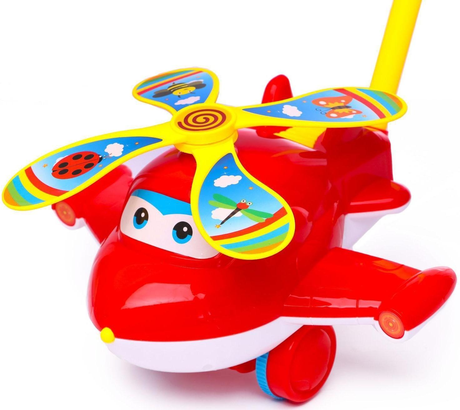Каталка на палочке «Самолётик», цвета МИКС