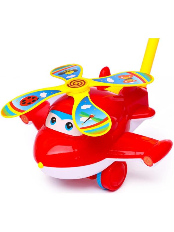 Каталка на палочке «Самолётик», цвета МИКС