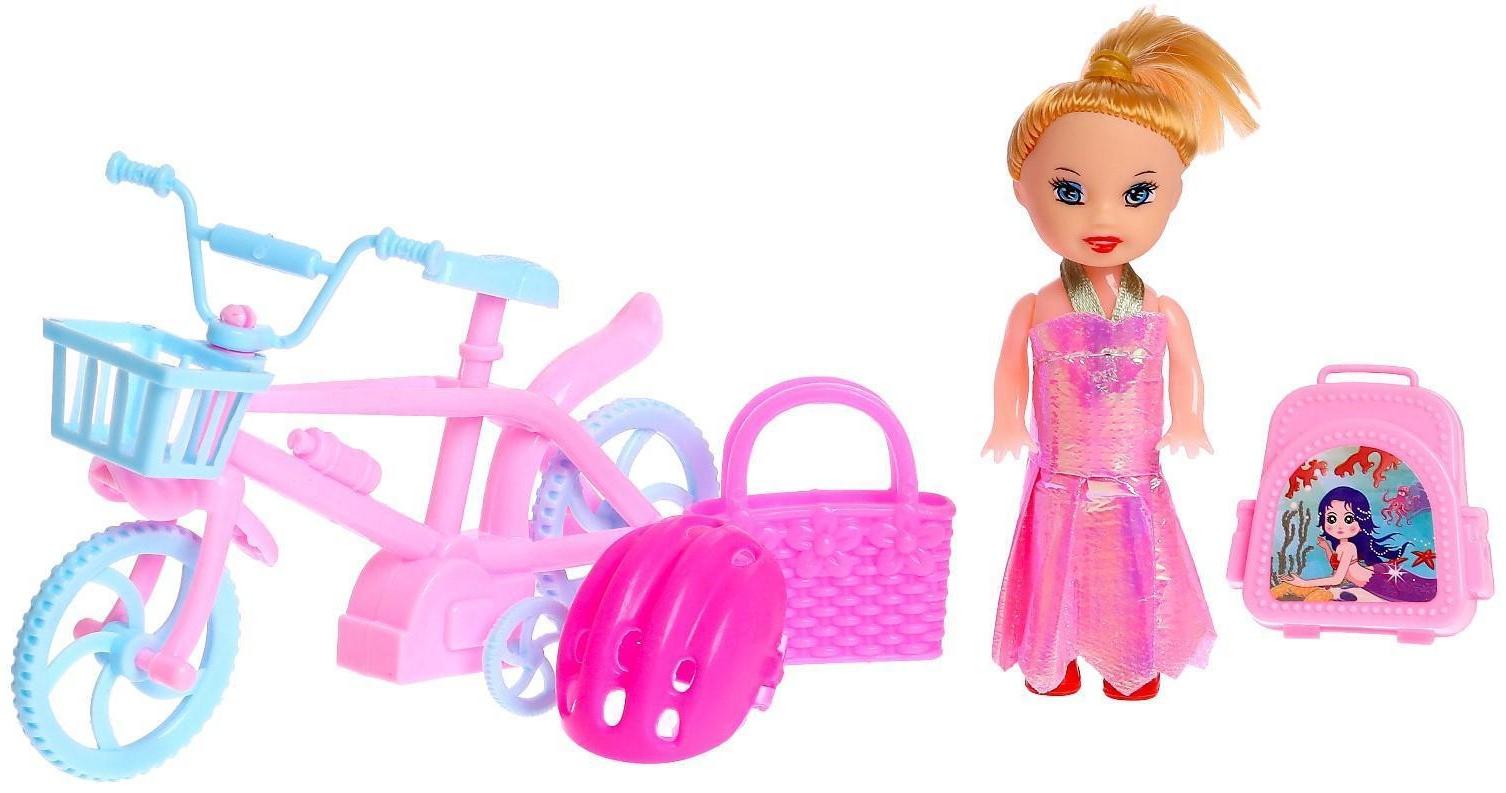 Кукла малышка «Катя» с велосипедом и аксессуарами МИКС