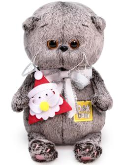 Мягкая игрушка «Басик Baby с игрушкой Дед Мороз», 20 см