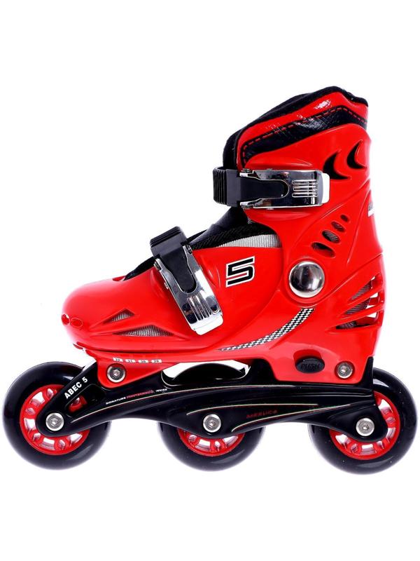 Набор роликовые коньки и защита Ferrari, р.29-32, цвет красный