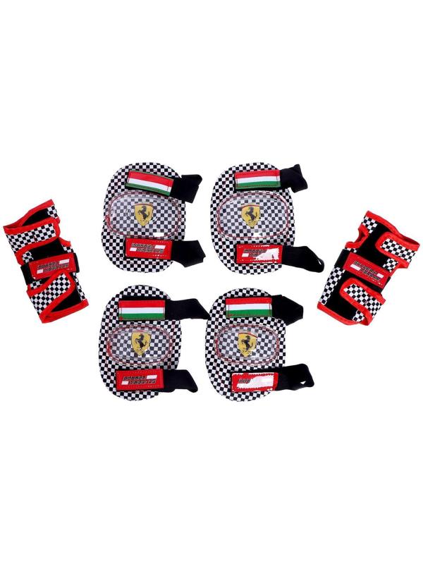 Набор роликовые коньки и защита Ferrari, р.29-32, цвет красный