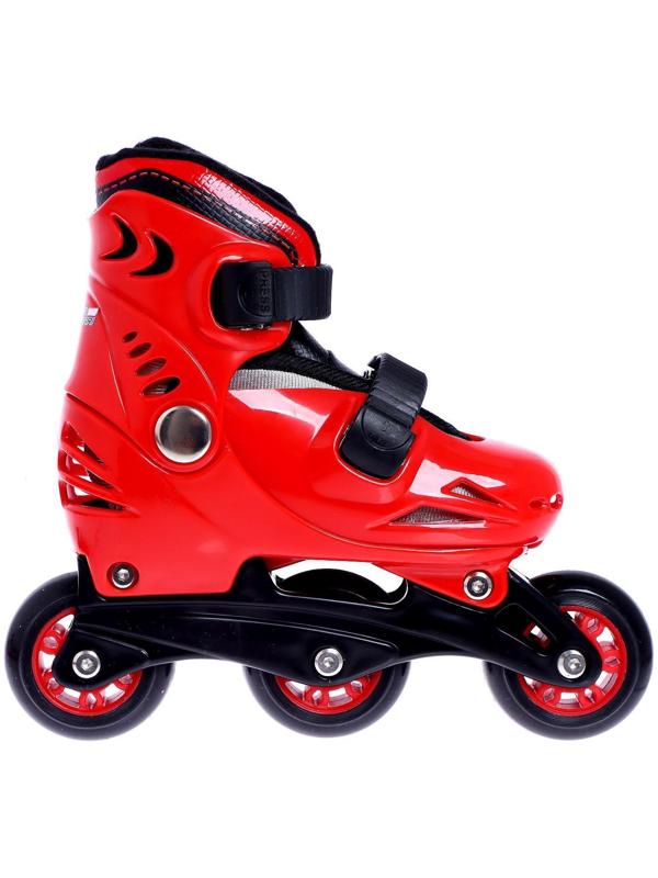 Набор роликовые коньки и защита Ferrari, р.33-36, цвет красный