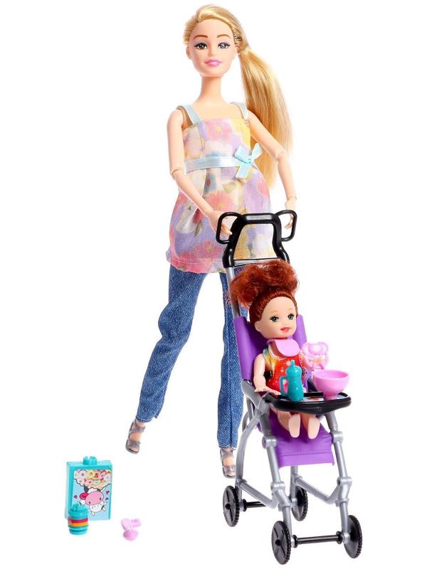 Кукла-модель шарнирная «София» с малышом, коляской и аксессуарами, МИКС