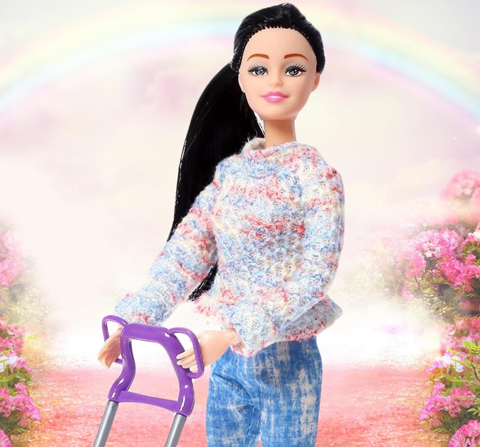 Кукла-модель шарнирная «Дженнифер» с малышом, коляской и аксессуарами, МИКС