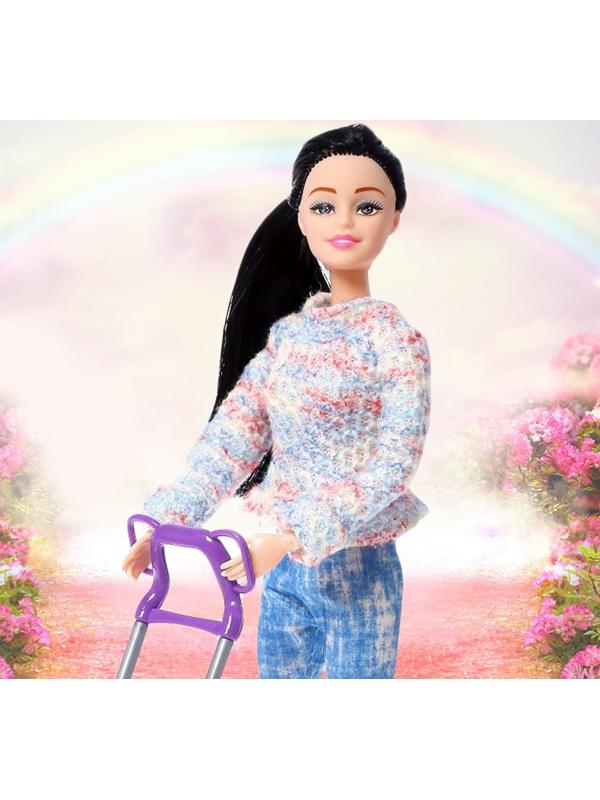 Кукла-модель шарнирная «Дженнифер» с малышом, коляской и аксессуарами, МИКС