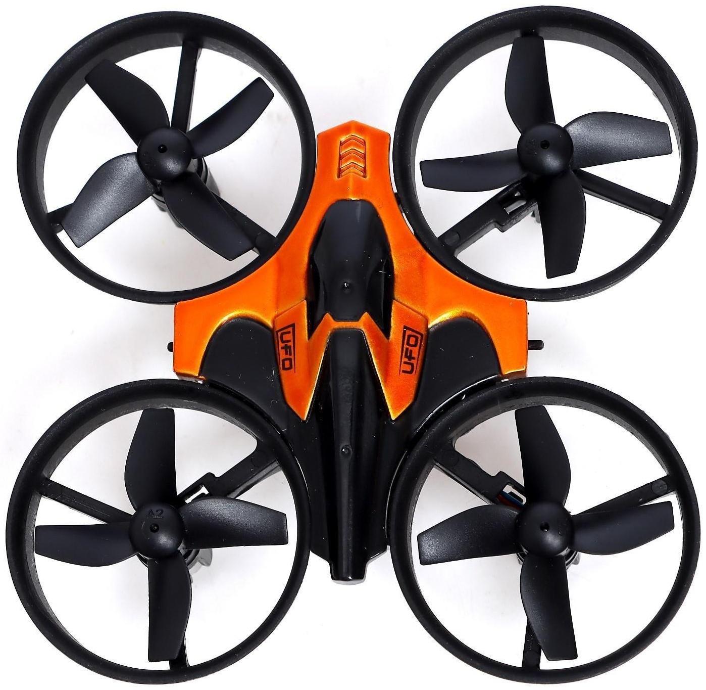 Квадрокоптер радиоуправляемый Flashdrone, работает от аккумулятора, цвет оранжевый