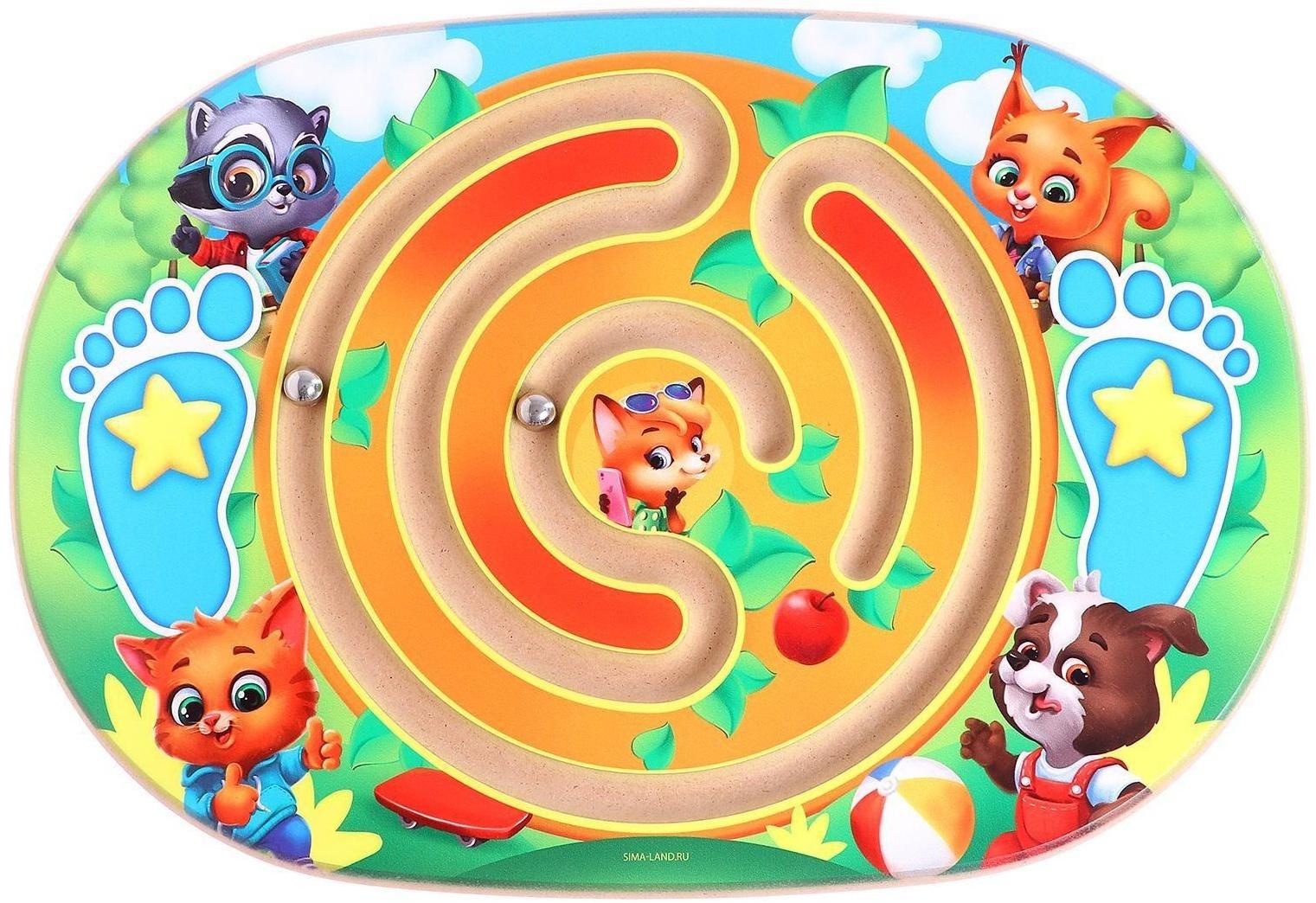 Балансир детский «Зверята», с лабиринтом