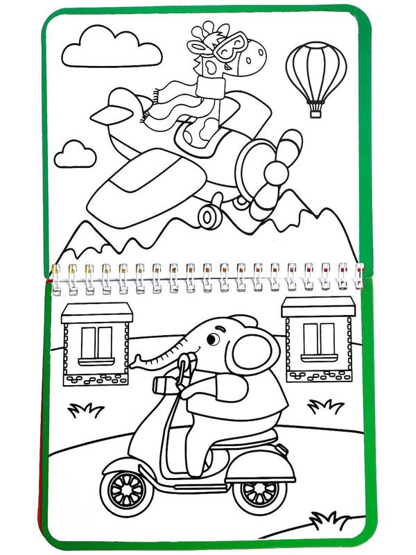 Книжка-раскраска многоразовая «Рисуем водой. Транспорт», 10 стр.