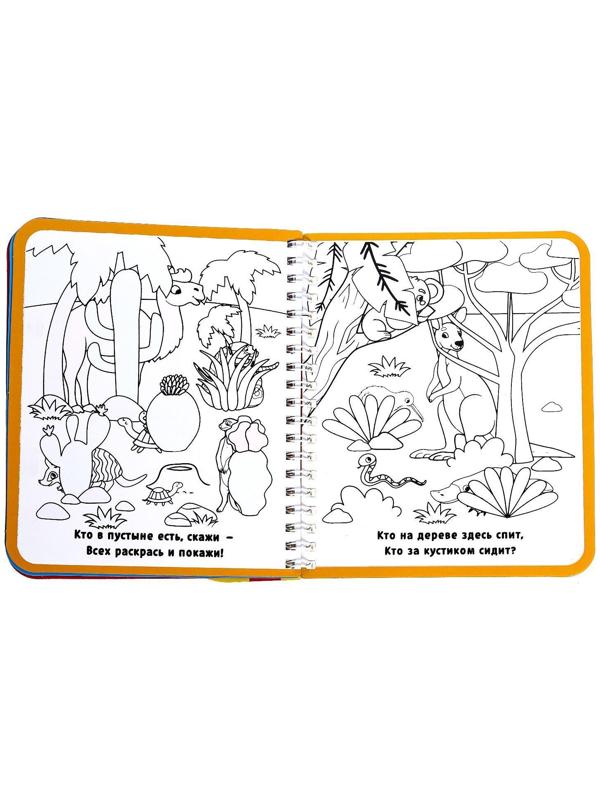 Книжка-раскраска многоразовая «Рисуем водой. Кто где спрятался?», 10 стр.