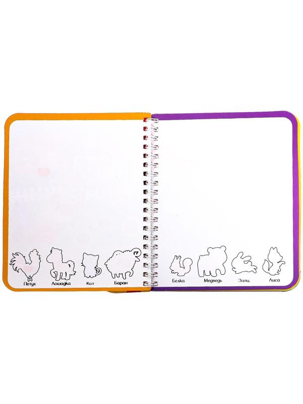 Книжка-раскраска многоразовая «Рисуем водой. Раскрась, найди и покажи», 10 стр.