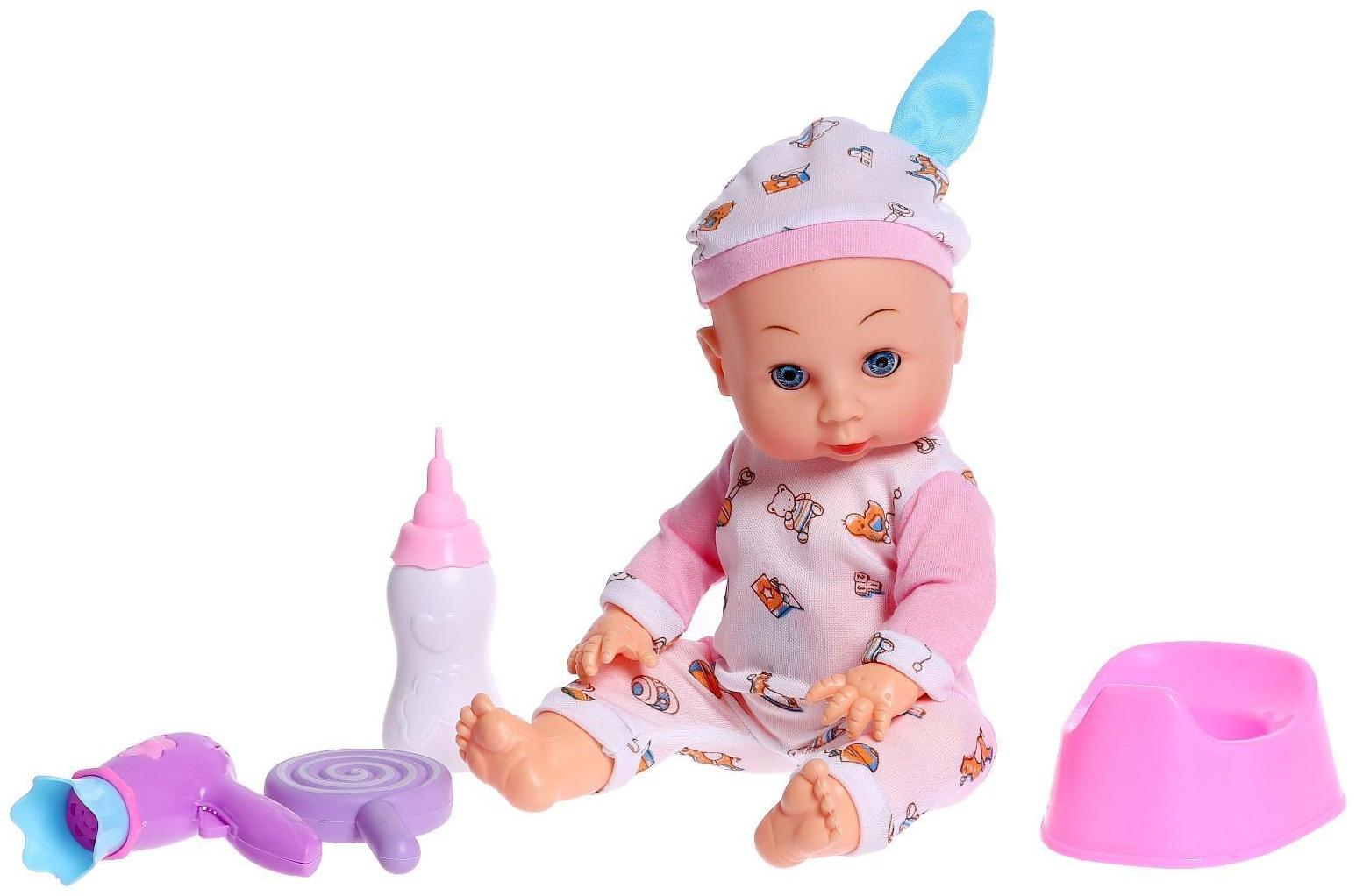 Пупс функциональный «Саша» пьет, писает, с аксессуарами, МИКС
