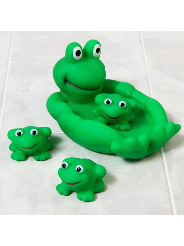 Набор игрушек для игры в ванне «Лягушка»: мыльница + игрушки 3 шт.
