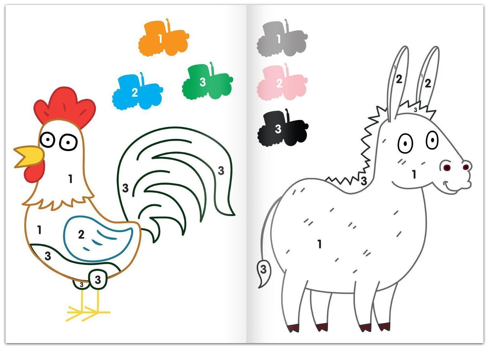 Раскраска по номерам «Синий трактор», 12 стр.