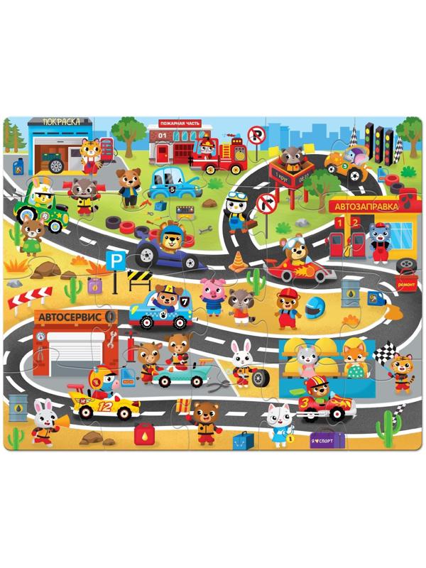 Напольный пазл «Гонки на виражах»