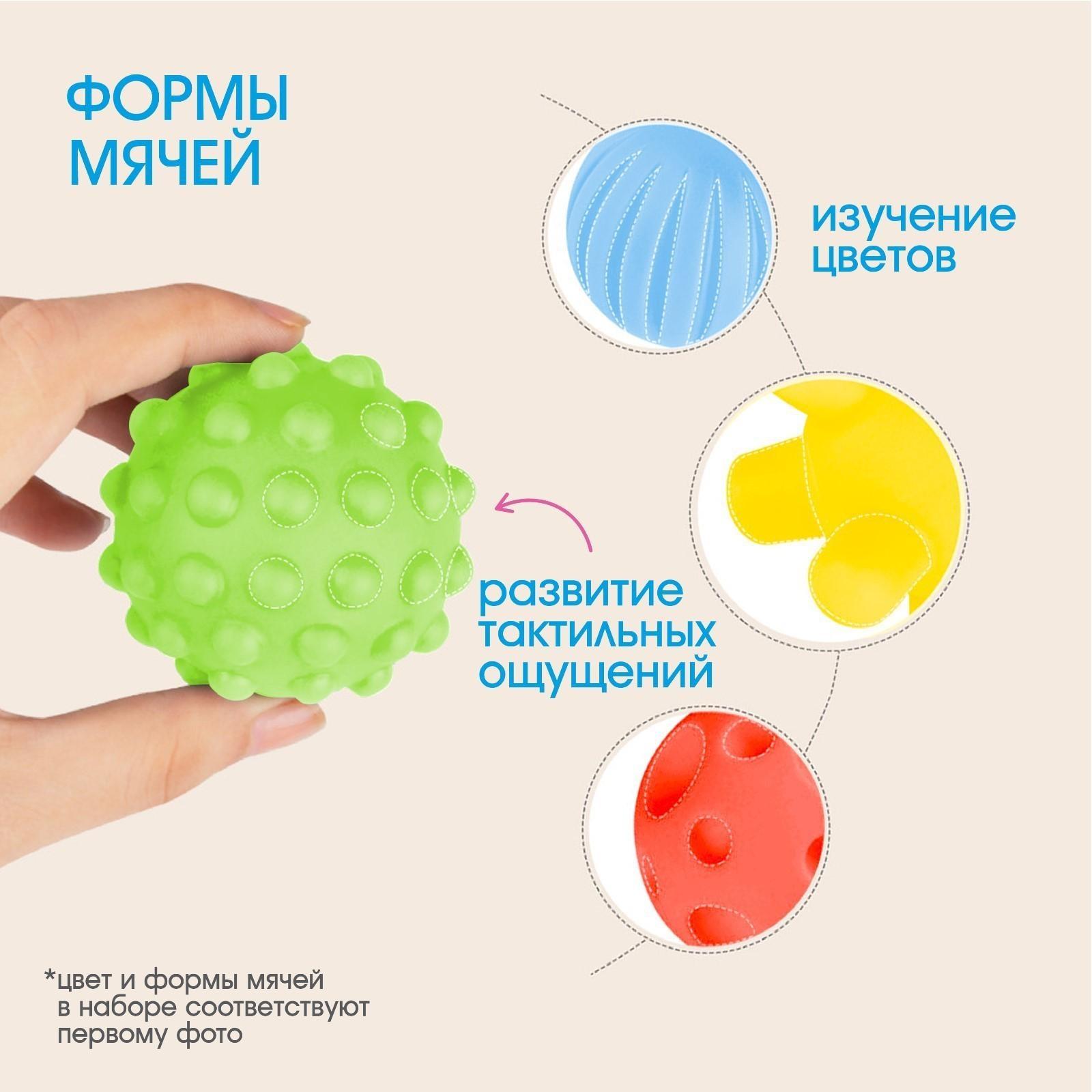 Подарочный набор сенсорных развивающих мячиков «Сумочка», 4 шт.