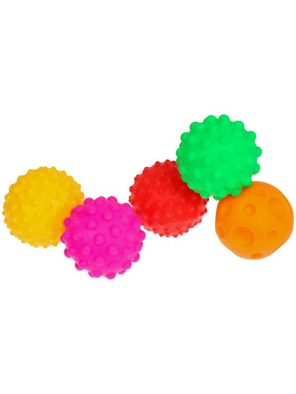 Подарочный набор развивающих, тактильных мячиков «Волшебная звезда» 5 шт. , новогодняя подарочная упаковка