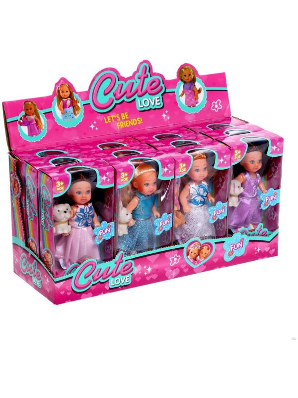 Кукла малышка «София» в платье, с питомцем, МИКС