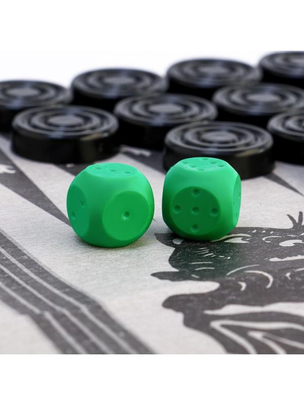 Настольная игра 2 в 1: нарды, шашки 30 шт, поле двухстороннее, 2 кубика