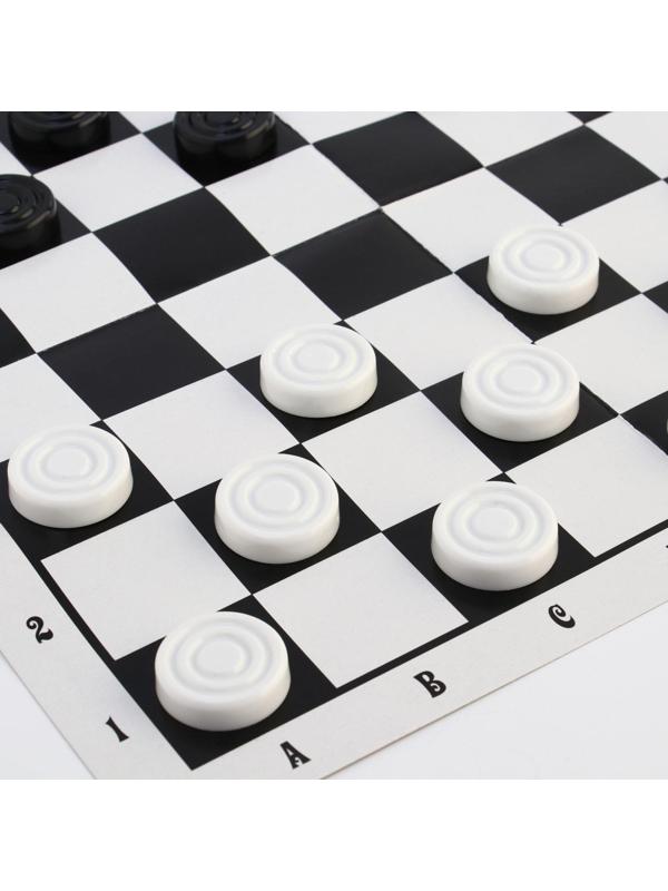 Настольная игра 2 в 1: нарды, шашки 30 шт, поле двухстороннее, 2 кубика