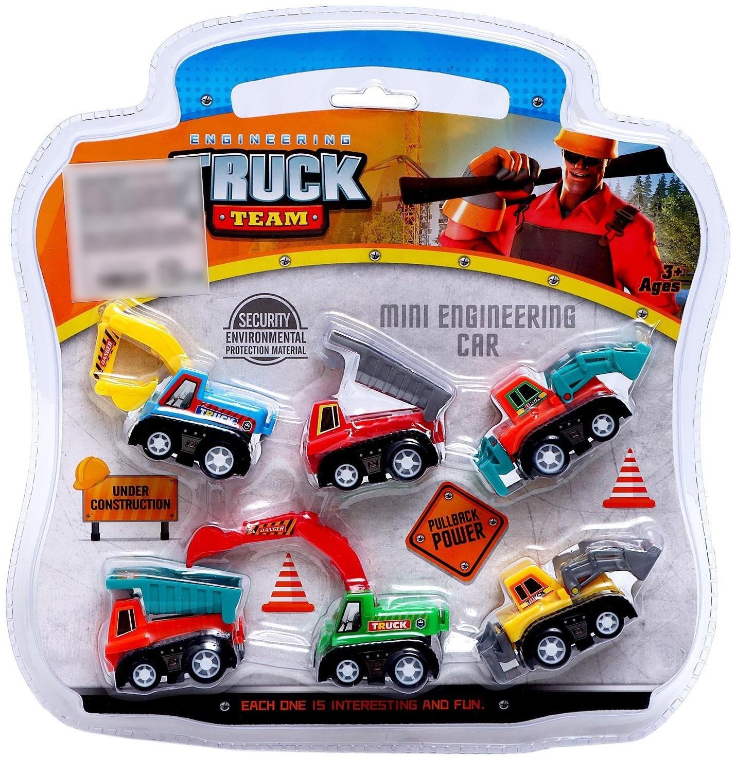 Набор инерционных машин «Строительная техника», 6 штук