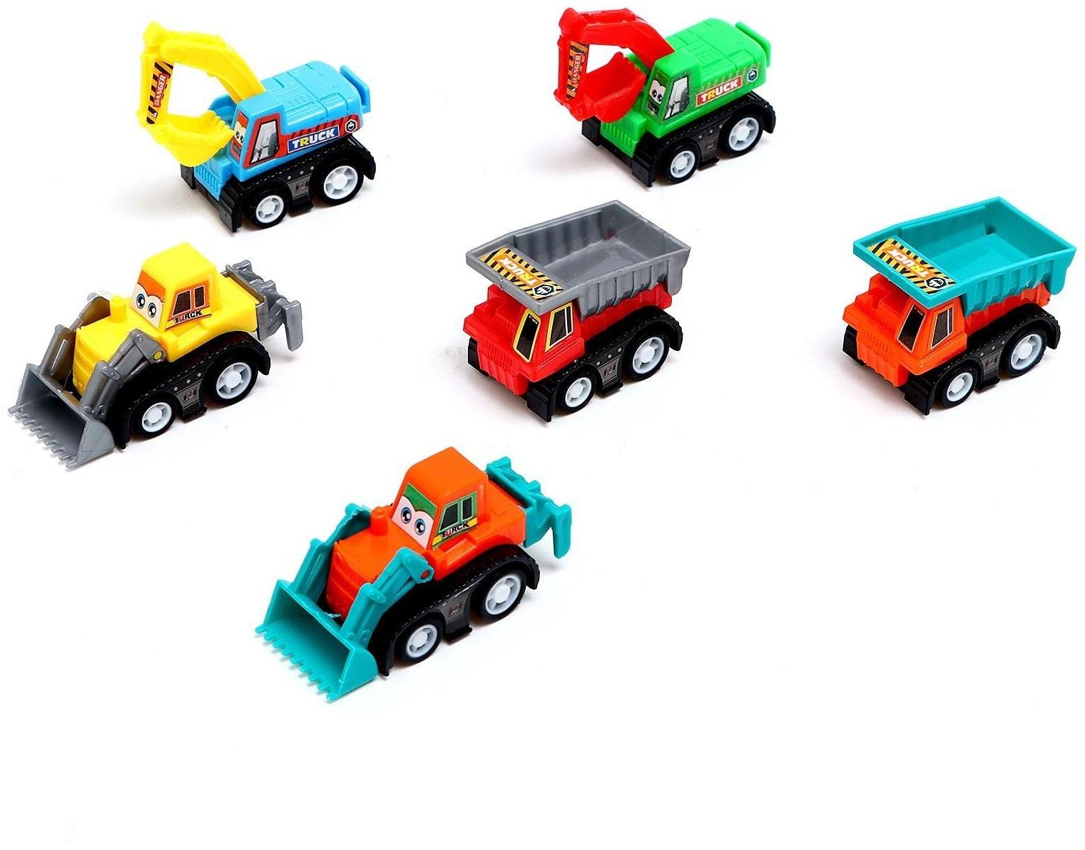 Набор инерционных машин «Строительная техника», 6 штук